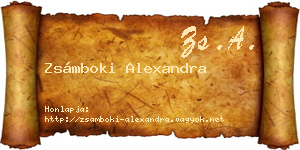 Zsámboki Alexandra névjegykártya