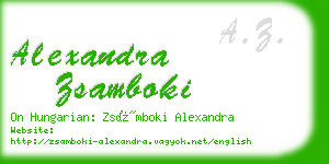 alexandra zsamboki business card